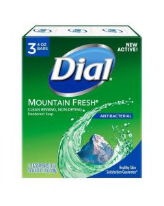 Dial Antibacterial Deodorant Bar Soap, Mountain Fresh, 3 Count