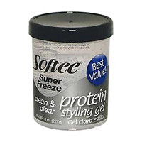 Softee Super Freeze Clean & Clear Protein Styling Gel, 8 oz.