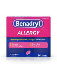 Benadryl Allergy Relief Ultratabs, 25 mg, 24 ct