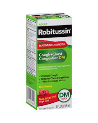 Robitussin Adult Maximum Strength Cough + Chest Congestion DM Max Liquid, Raspbe