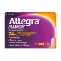 Allegra 24 Hour Non-Drowsy Antihistamine Tablets, 5 ct