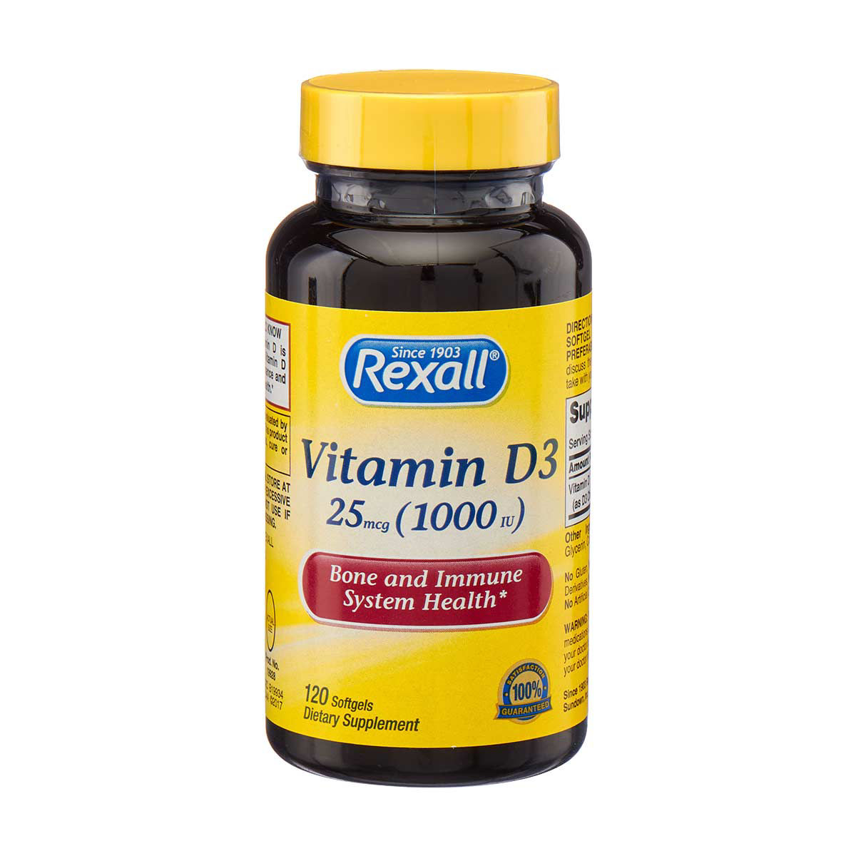 Rexall Vitamin D3 Softgels, 120 ct
