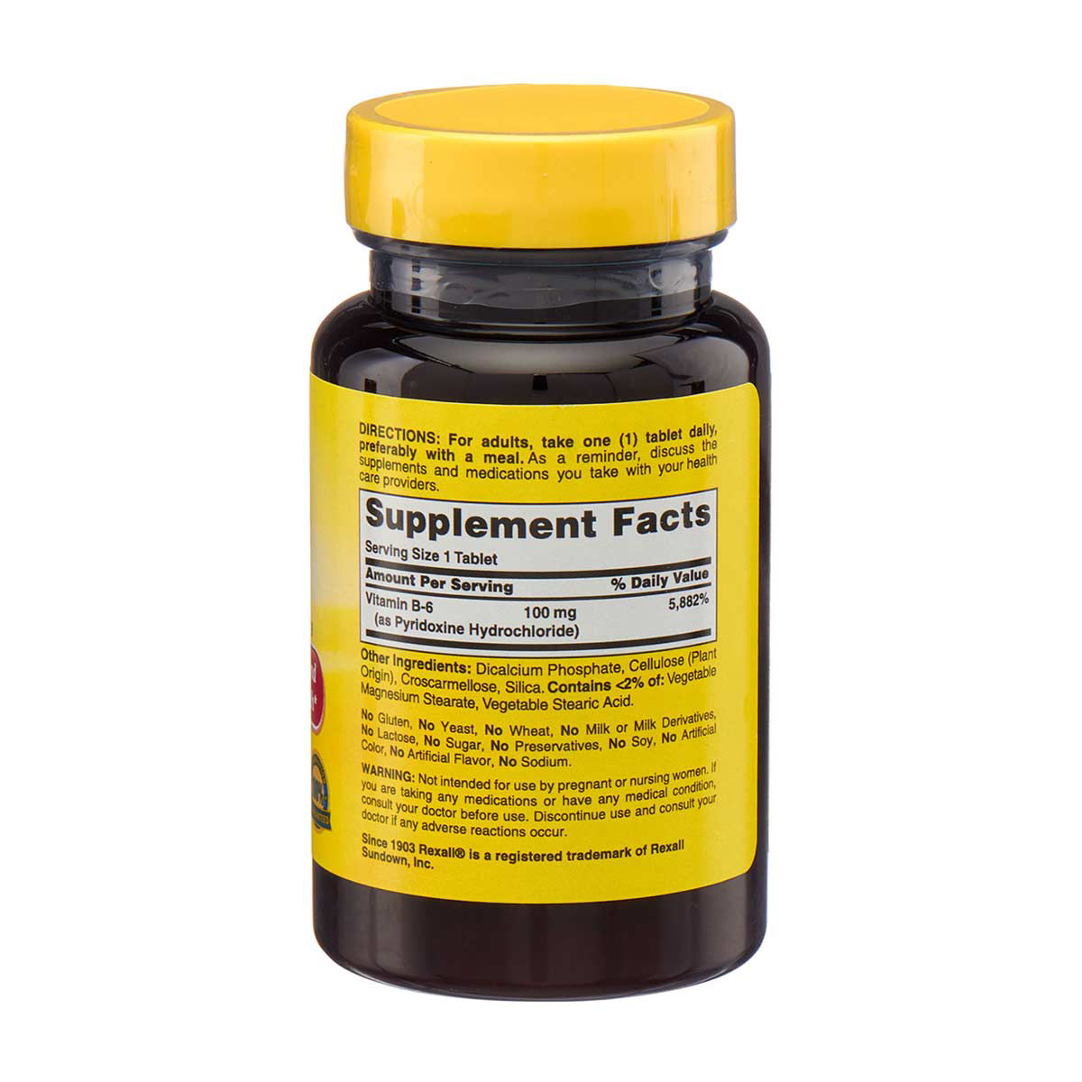 Rexall Vitamin B6 100 mg Tablets, 100 ct
