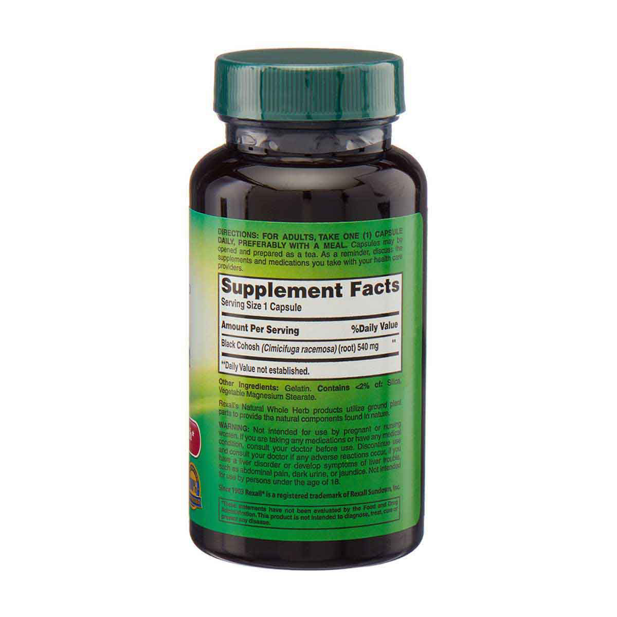 Rexall Black Cohosh 540 mg Capsules, 50 ct