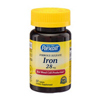 Rexall Ferrous Sulfate Iron 28 mg Tablets, 60 ct