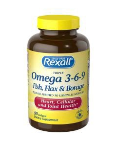 Rexall Omega 3 6 9 Fish Flax Borage Softgels 90 ct