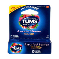 TUMS Ultra Strength Chewable Tablets, Assorted Berries, 12 Count