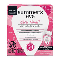 Summer's Eve Sheer Floral Feminine Wipes, 12 ct