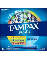 Tampax Pearl Triple Pack Tampons, 34 ct