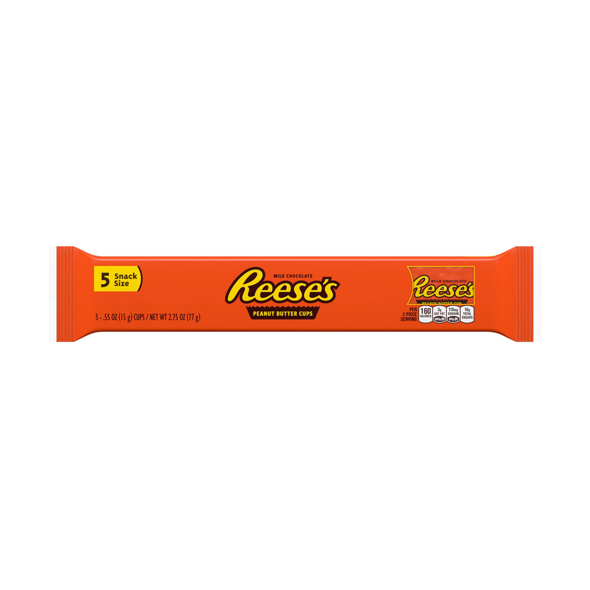 Reese's Snack Size Milk Chocolate Peanut Butter Cups, 5 Pack