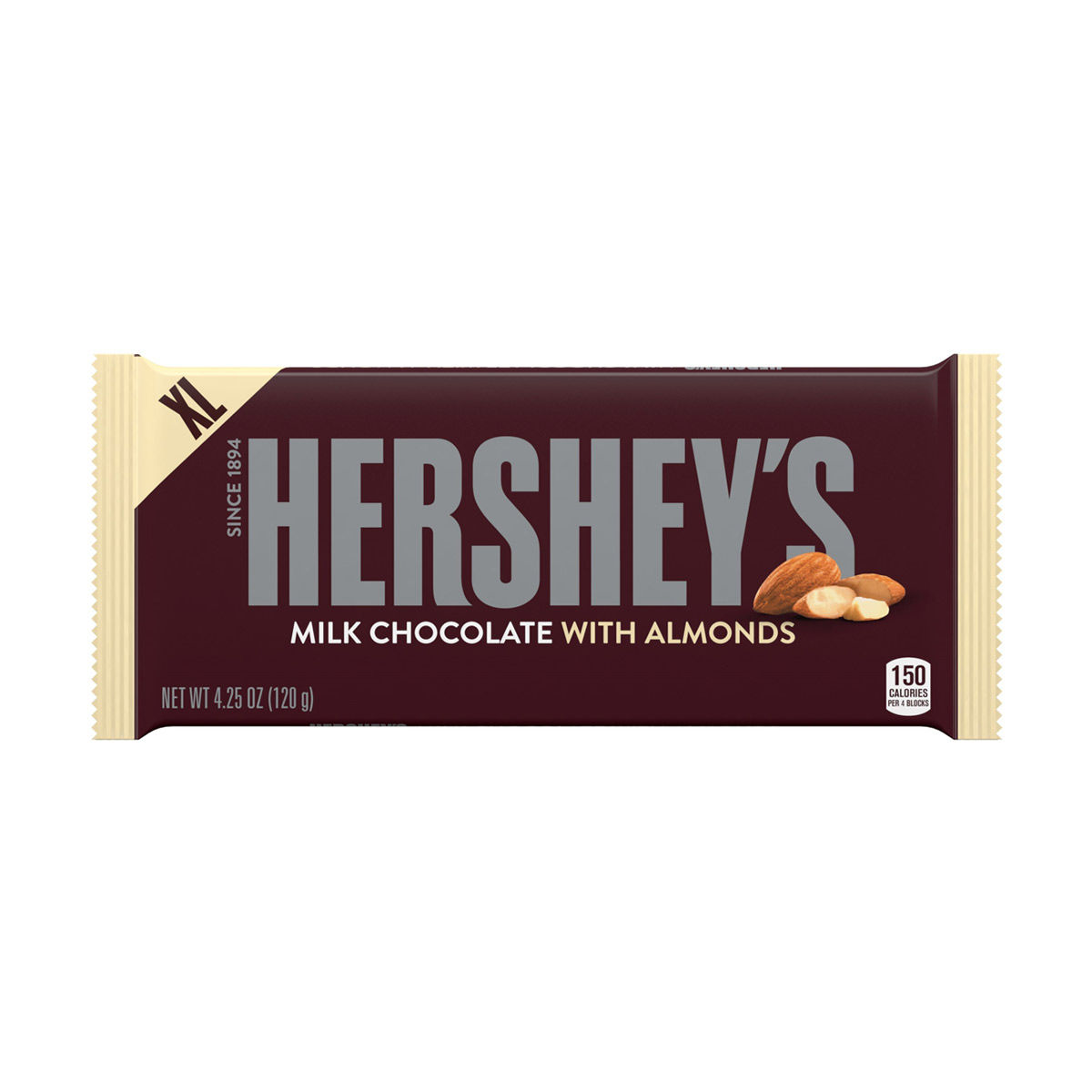 Hershey's Milk Chocolate with Almonds XL Candy Bar, 4.25 oz.