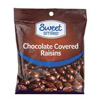Sweet Smiles Chocolate Covered Raisins, 4 oz