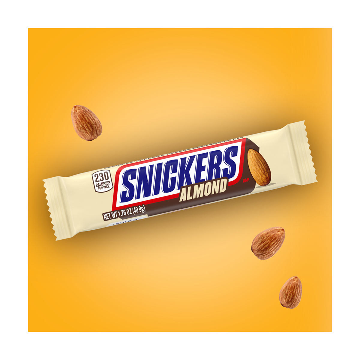 Snickers Almond Single Size Chocolate Candy Bar, 1.76 oz
