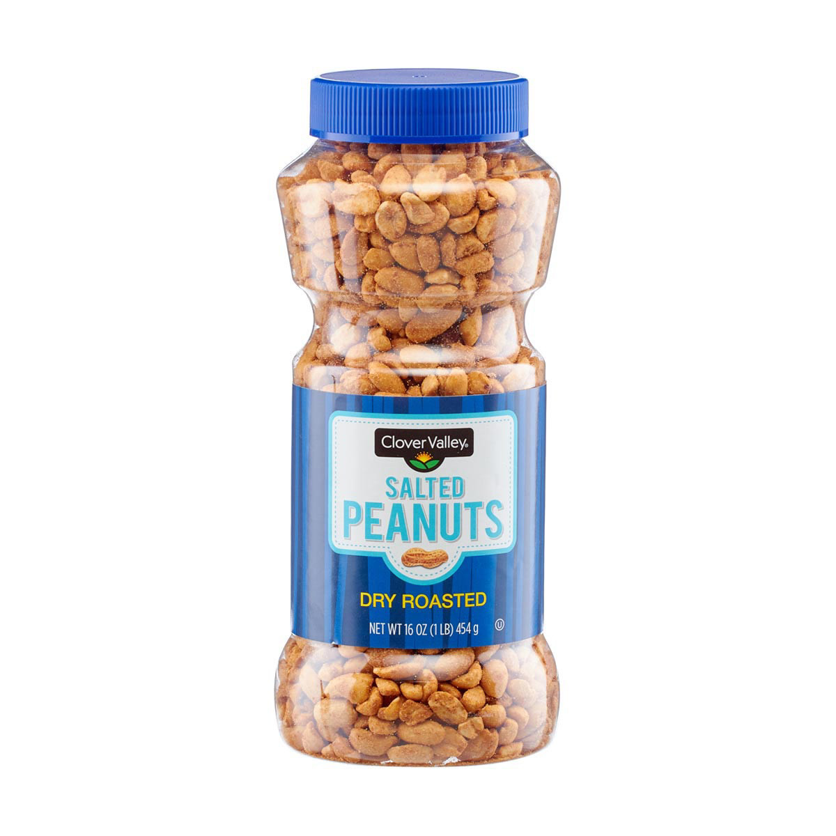 Clover Valley Salted Dry Roasted Peanuts, 16 oz