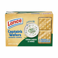 Lance Captain's Wafers Sandwich Crackers, Cream Cheese & Chives, Pack of 6
