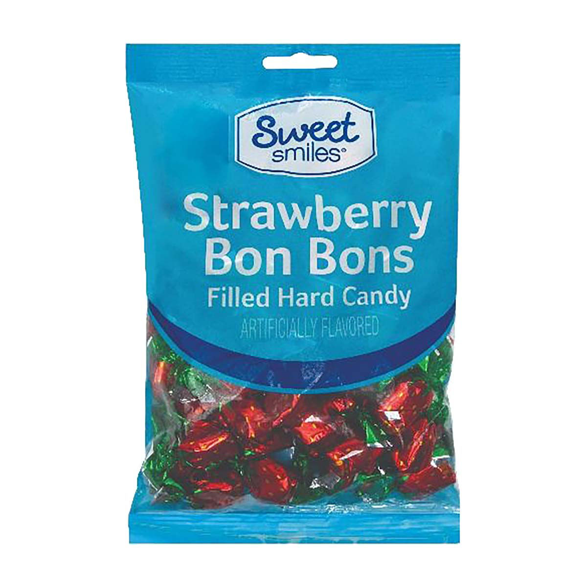 Sweet Smiles Strawberry Bon Bons Filled Hard Candy, 6 oz