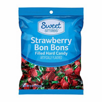 Sweet Smiles Strawberry Bon Bons Filled Hard Candy,