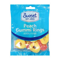Sweet Smiles Peach Gummi Rings, 5 oz