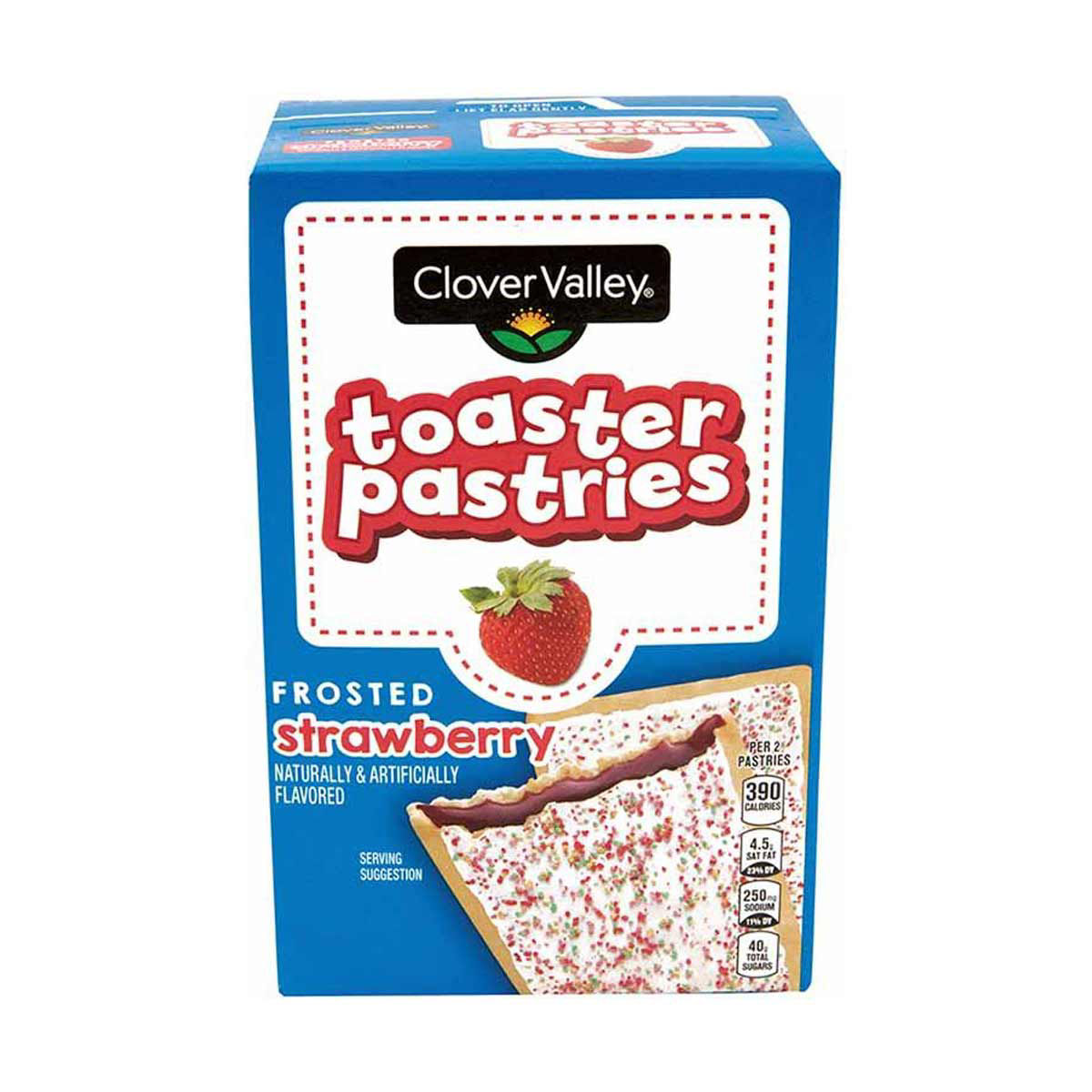 Clover Valley Toaster Pastries, Frosted Strawberry, 6 Count
