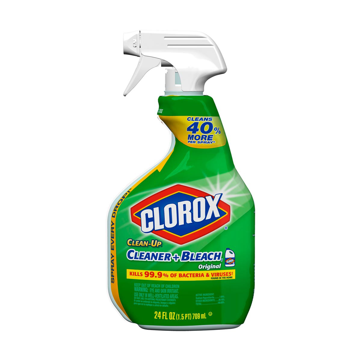 Clorox Clean-Up All Purpose Cleaner with Bleach, Spray Bottle, Original, 24  oz.