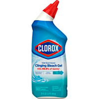 Clorox Toilet Bowl Cleaner Clinging Bleach Gel, Cool Wave, 24 oz