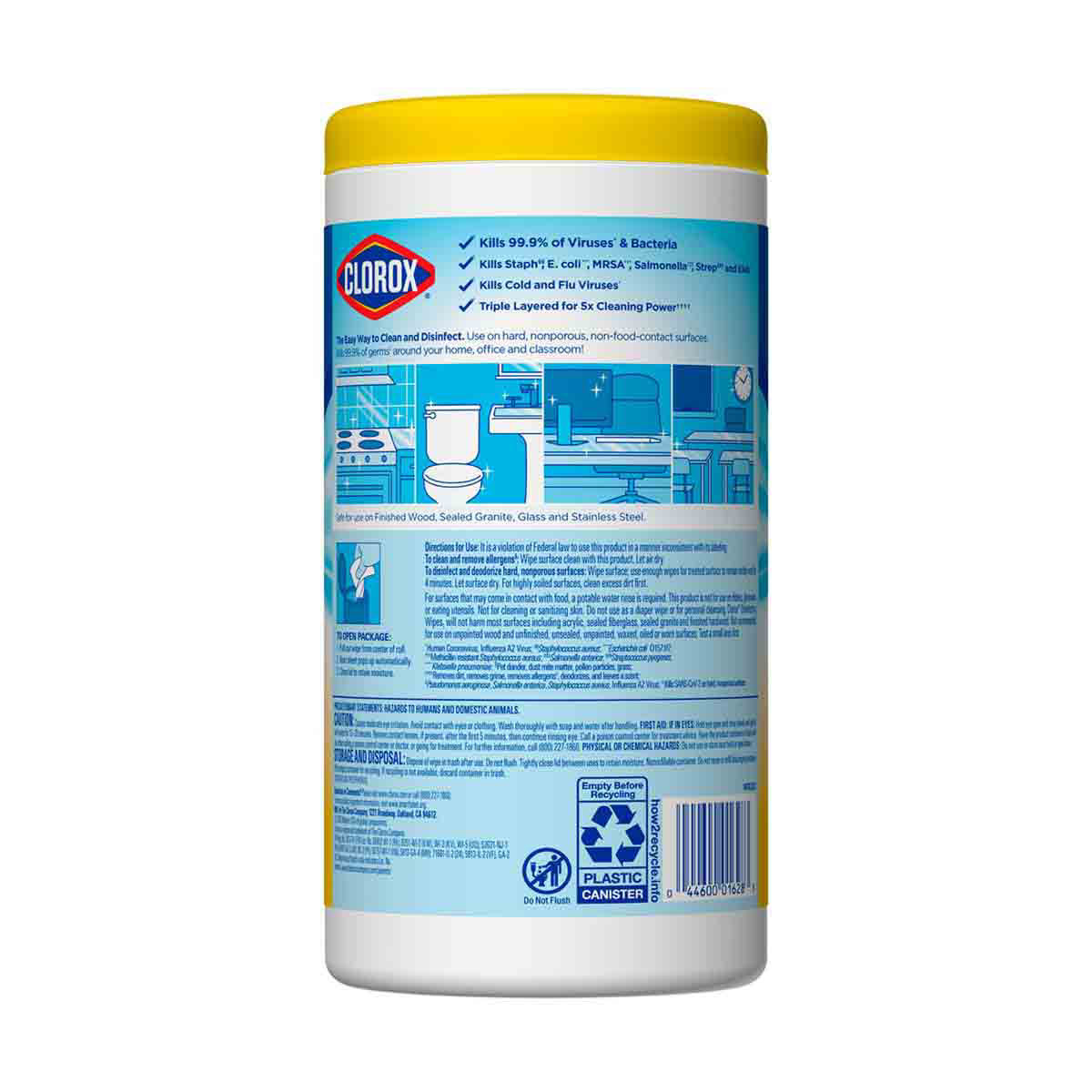 Clorox Disinfecting Wipes, Bleach Free Cleaning Wipes, Crisp Lemon, 75