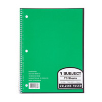 1 Subject College Ruled Notebook, 70 Sheets