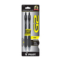 Pilot G2 Premium Gel Ink Pens, Fine Point, Black Ink, 2 Count