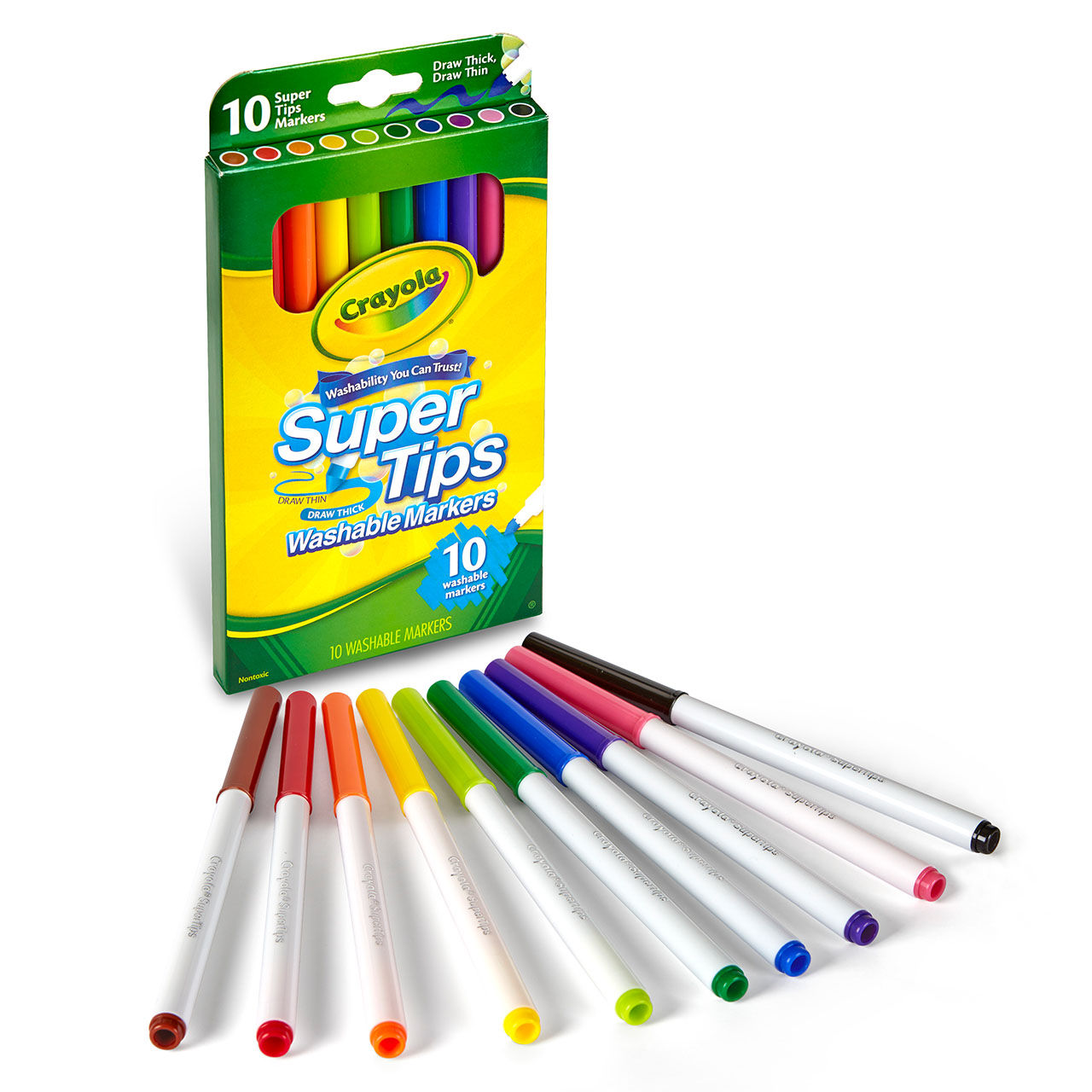 Color Swell Super Tip Washable Markers Bulk Pack 10 Boxes of 8