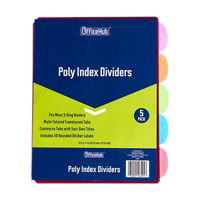 OfficeHub Poly Index Dividers, 5 Count