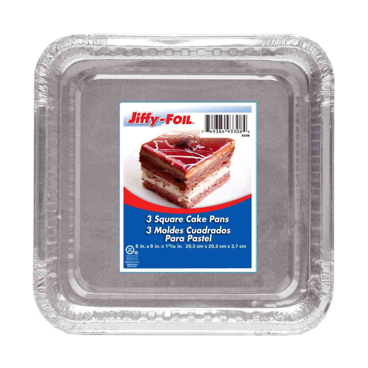 Jiffy-Foil Square Cake Pans & Lids, 2 count