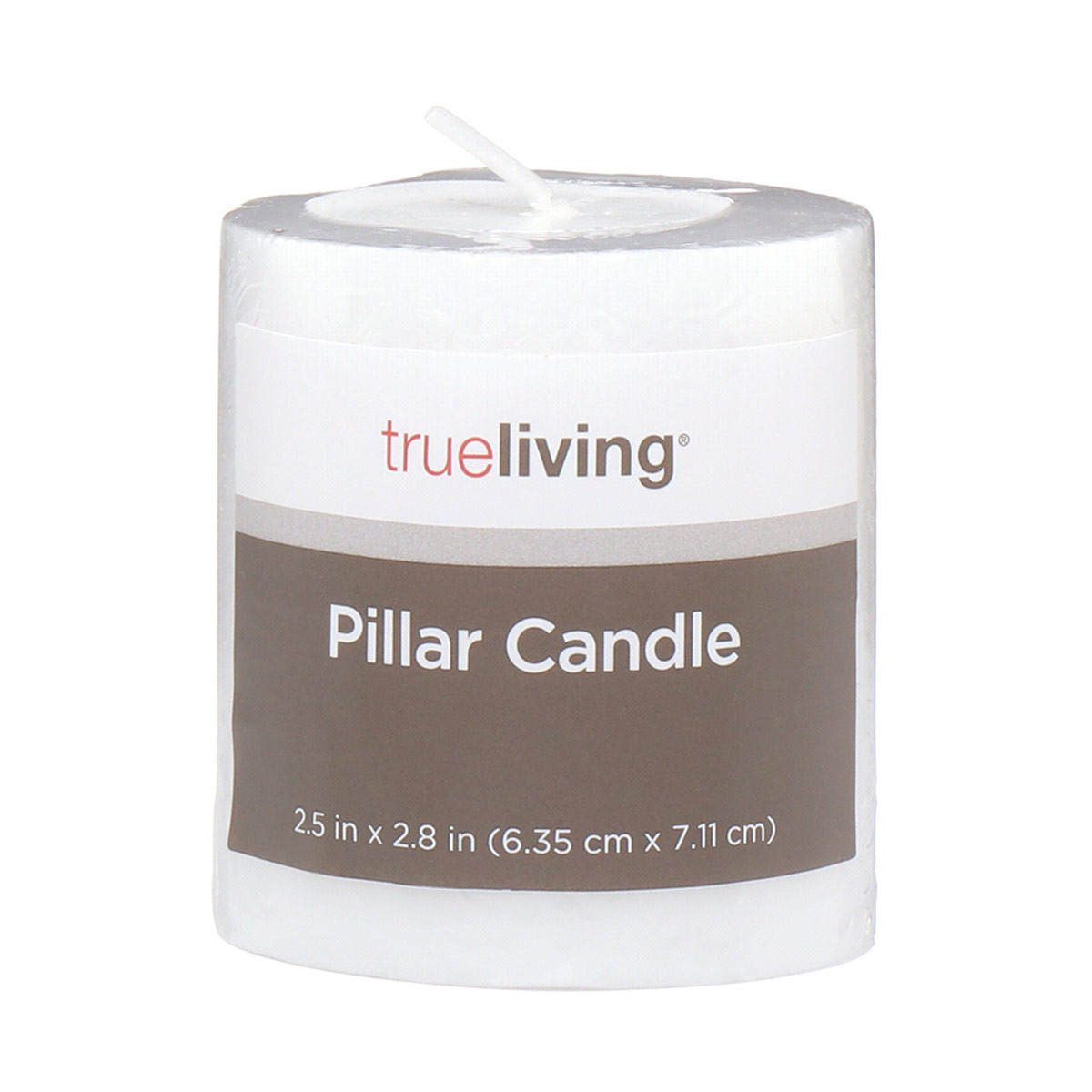 trueliving Inch Unscented Pillar Candle