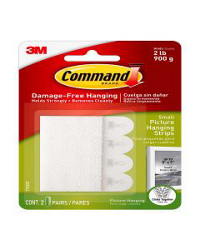 Command Small Picture Hanging Strips White, 2 Sets of Strips/Pack