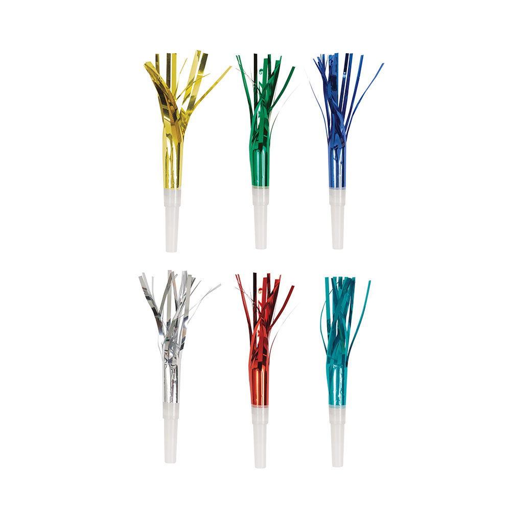 Foil Fringed Party Squawkers, 8 Count