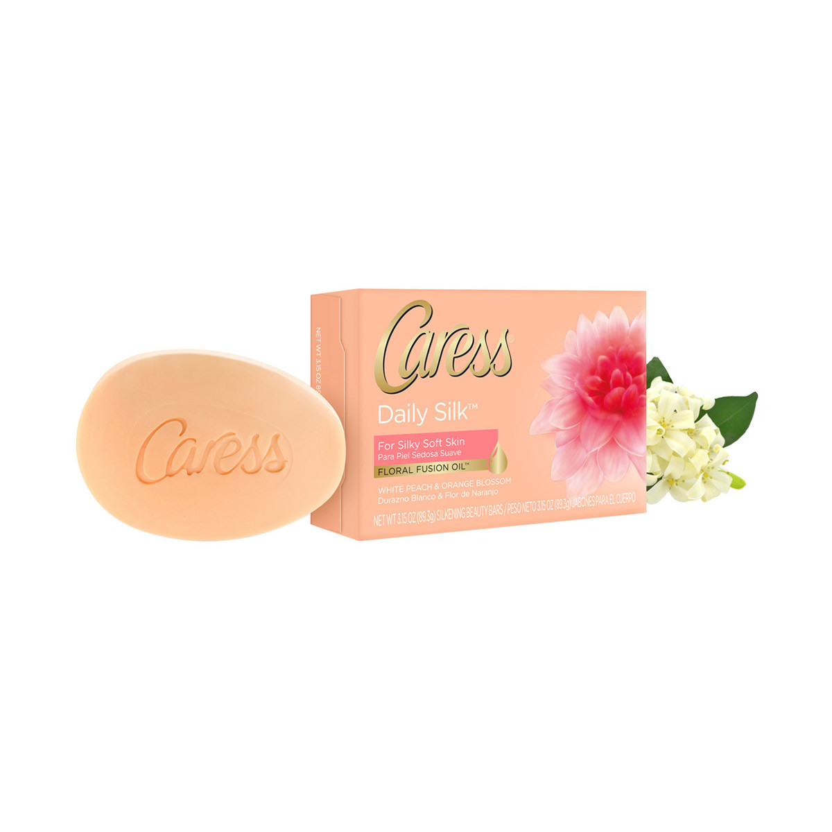 Caress Daily Silk With Floral Oil Essence Beauty Bar Soap, 3.15 oz.