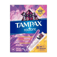 Tampax Radiant Tampons Regular Absorbency, Unscented, 14 Count