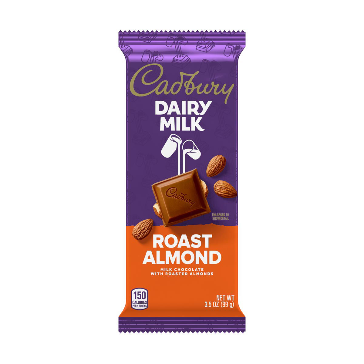 Cadbury Dairy Milk Roasted Almond Chocolate Bar, 3.5 oz.