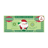 Russell Stover Christmas Santa Money Solid Milk Chocolate Bar, 2 oz