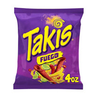 Takis Fuego Rolled Tortilla Chips, Hot Chili Pepper & Lime Flavored, 4 oz