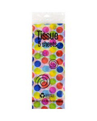 Party Tissue Paper Dots. 5 Sheets - 20