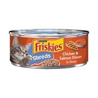 Purina Friskies Gravy Wet Cat Food, Shreds Chicken & Salmon Dinner in Gravy - 5.5 oz. Can