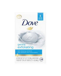 Dove Beauty Bar Gentle Exfoliating with Mild Cleanser, 3.17 oz, 6 bars