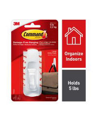 Command Large Hook, White, 1 Hook, 2 Strips/Pack