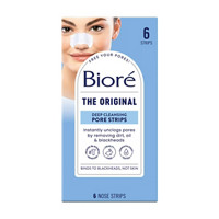 Bioré Original, Deep Cleansing Pore Strips, Nose Strips for Blackhead Removal, with Instant Pore Unclogging, 6 Count