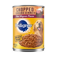 PEDIGREE Chopped Ground Dinner Adult Canned Wet Dog Food Filet Mignon Flavor, 13.2 oz. Can
