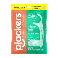 Plackers Micro Line Dental Floss Picks, Fold-Out FlipPick, Tuffloss, Fresh Mint