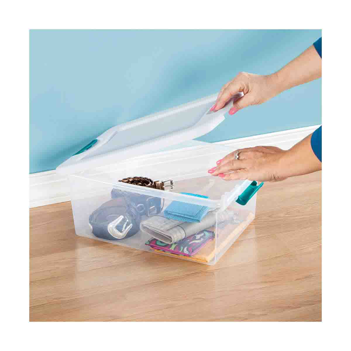 Sterilite 15 qt Latching Storage Tote, White - 1 count