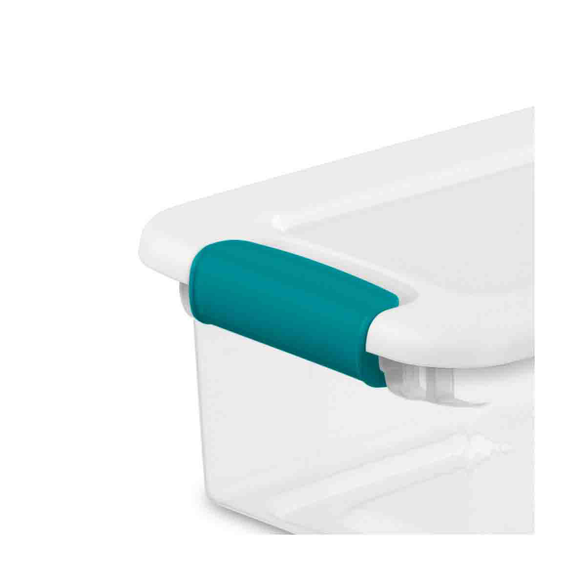 Sterilite Storage Bin w/ Teal Latch - 6 Quart - 14 x 7 5/8 x 5