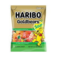 Haribo Sour Goldbears Gummy Candy Peg Bag, 3.5