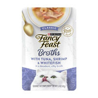 Purina Fancy Feast Tuna, Shrimp & Whitefish Broths, 1.4 oz